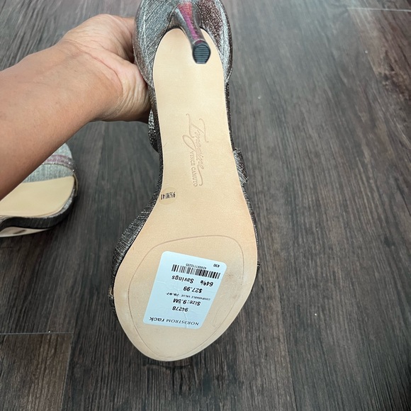 IMAGINE BY VINCE CAMUTO•SIZE 41•SILVER GRAYISH STRAPPED STILLETO’S - Picture 4 of 16